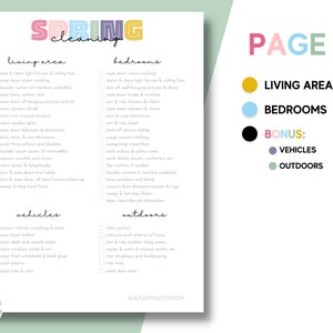 Room by Room Spring Cleaning Checklist Printable, Whole House Spring ...