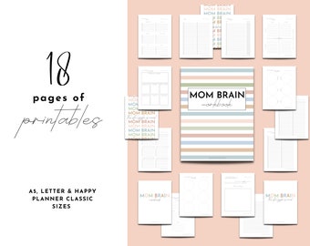 Mom Brain Productivity Workbook, Time Management Printables for Busy and Overwhelmed Moms, Motherhood Mental Load Planner, Digital Download