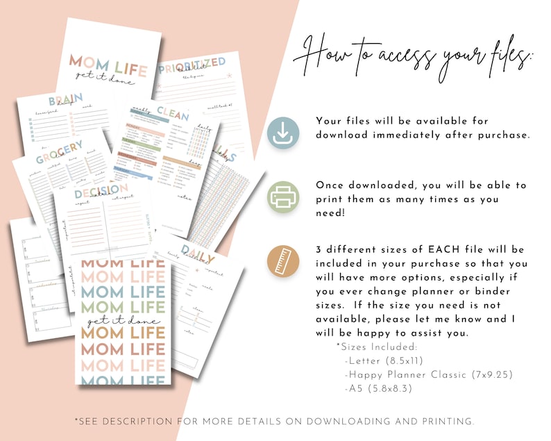 Mom Life Home Management Binder Printables, Mom Life Planner Pages ...