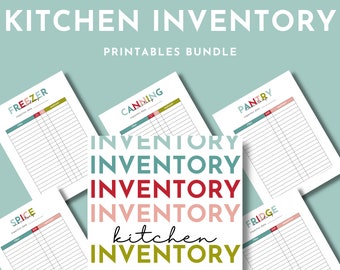 Kitchen Inventory Printables Bundle, Food Storage Inventory, Freezer, Fridge, Pantry, Canning, Spice, Christmas Meal Planner Binder Pages