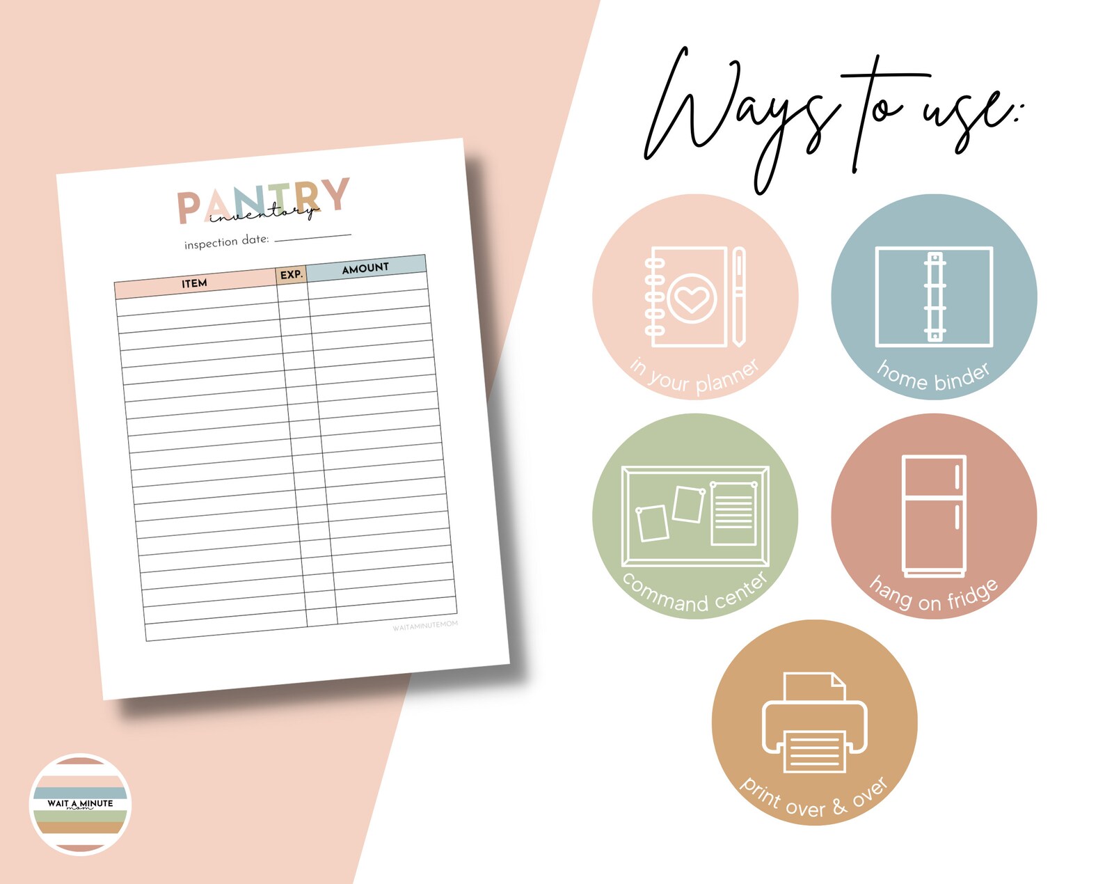 Simple Pantry Inventory List Printable, Pantry Contents Tracker, Pantry ...