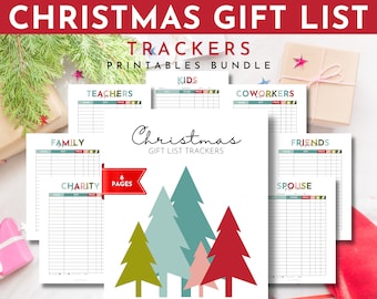 Christmas Gift Shopping List Planner Printable, Printable Gift Shopping Tracker, Tracker for Christmas Shopping, Christmas Shopping Planner