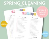 Room by Room Spring Cleaning Checklist Printable, Whole House Spring Cleaning List, Spring House Cleaning List, Homemaker Binder Pages, PDF