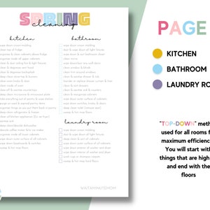 Room by Room Spring Cleaning Checklist Printable, Whole House Spring ...