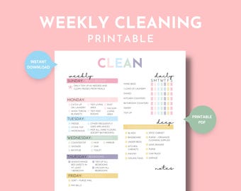 Simple Weekly Cleaning Schedule Printable, Busy Mom Cleaning Checklist, Clean Home Schedule, House Chores, Cleaning Cheat Sheet, Homemaker
