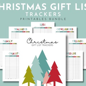 Christmas Gift Shopping List Tracker Printable, Printable Gift Shopping List, Tracker for Christmas Shopping, Christmas Shopping Planner