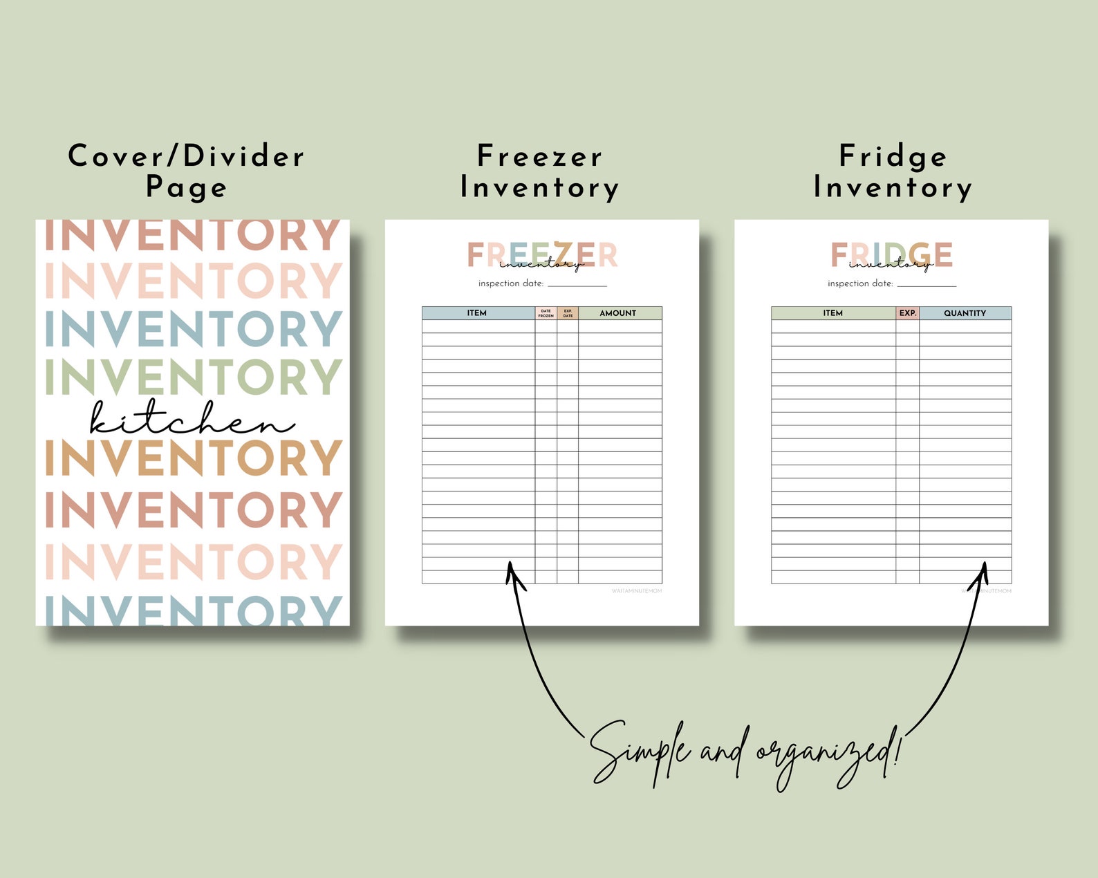 Kitchen Inventory Lists Printables Bundle, Food Storage Inventory ...