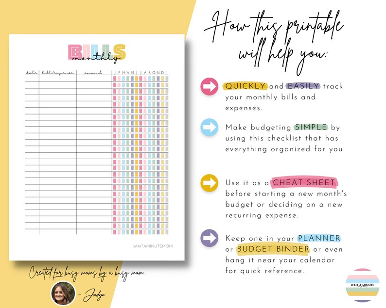 Monthly Bill Tracker Sheet Printable, Bill Payment Tracker, Bill Payment Checklist, Printable ...