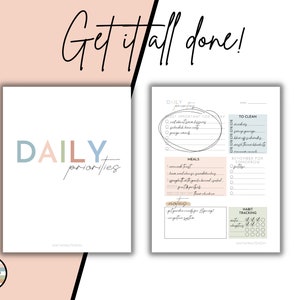 Daily Priorities Printable Page, Daily Agenda for Busy Moms, Daily Tasks Page for Overwhelmed Moms, Daily Overview for Moms, Daily Dashboard image 4