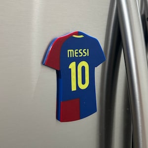Lionel Messi #10 08/09 FC Barcelona Jersey Magnet | Home Kit | Champions League Kit | Fridge Magnet | 3D Printed Magnet Accessory