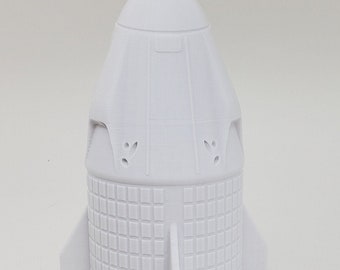 3D Printed 1/48 SpaceX Dragon Crew Capsule Display Prop Model 6.7" White PLA Plastic