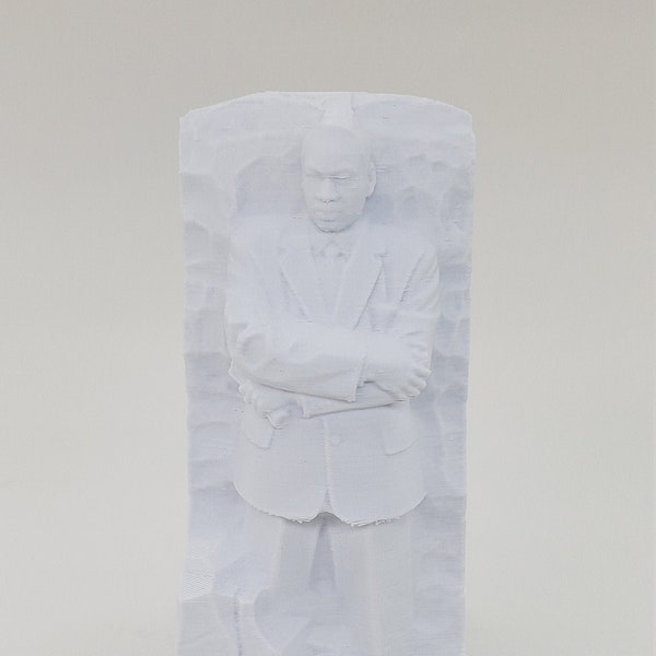 3D Printed 5" Dr. Martin Luther King Junior Monument Statue White PLA Plastic