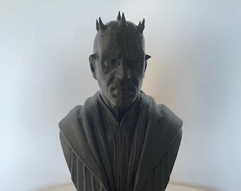 Star Wars Darth Maul No Hood 6.5 "Busto 3D Stampato Figura