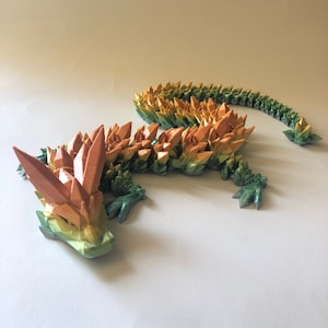 Kristall Drache Bewegliche Flexi Drachen Spielzeug Flexi TikTok Drache 3D gedruckt Regenbogen Farbe 24 Zoll