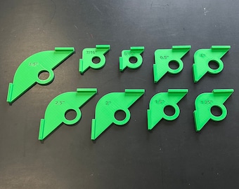 Corner Radius Router Jigs 9 Pieces - 3D Printed Router Jigs - Set of 9 Router Jigs