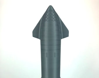 3D Printed 1:144 SpaceX Starship SN8 Display Model 13.3" Silver PLA Plastic