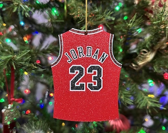 Adorno navideño con el número 23 inspirado en Michael Jordan / Decoración para árbol de Navidad / Adorno impreso en 3D de los Chicago Bulls de Jordan
