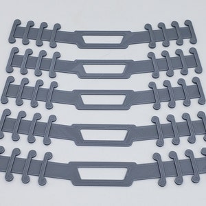 3D Printed 5 Pack Face Mask Adjustable Strap Ear Saver Mask Extension Silver PLA Plastic