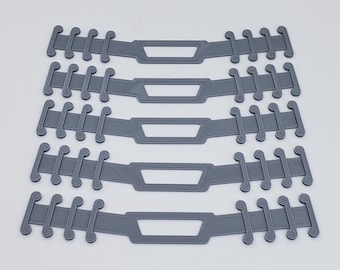 3D Printed 5 Pack Face Mask Adjustable Strap Ear Saver Mask Extension Silver PLA Plastic
