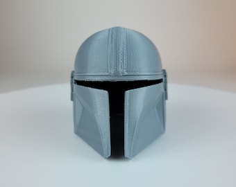 3D Gedruckter 3-Zoll Mandalorian Helm Star Wars Silber PLA Kunststoff
