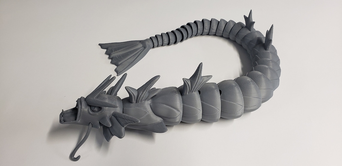 3D Printed Articulated Gyarados Pokemon Flexi Toy 24 Inches Etsy