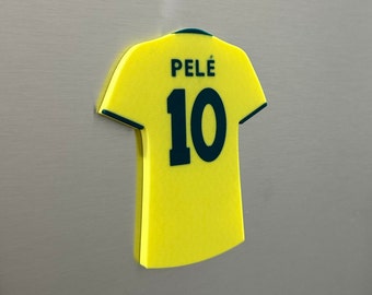Pele 10 Brazil National Team Inspired Jersey Magnet | Home Kit | Brazil Kit | 3D Printed Magnet Accessory