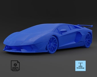 Lamborghini Aventador SVJ Descarga digital Archivo STL Resina y archivo de impresión 3D FDM Archivos de automóviles para impresión 3D