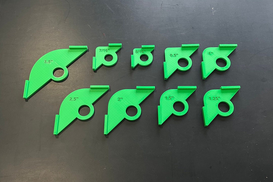 Corner Radius Router Jigs 9 Pieces 3D Printed Router Jigs Set of 9