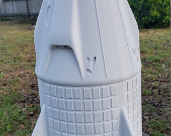 3D Printed 1/24 SpaceX Dragon Crew Capsule Display Model 13.4" White PLA Plastic