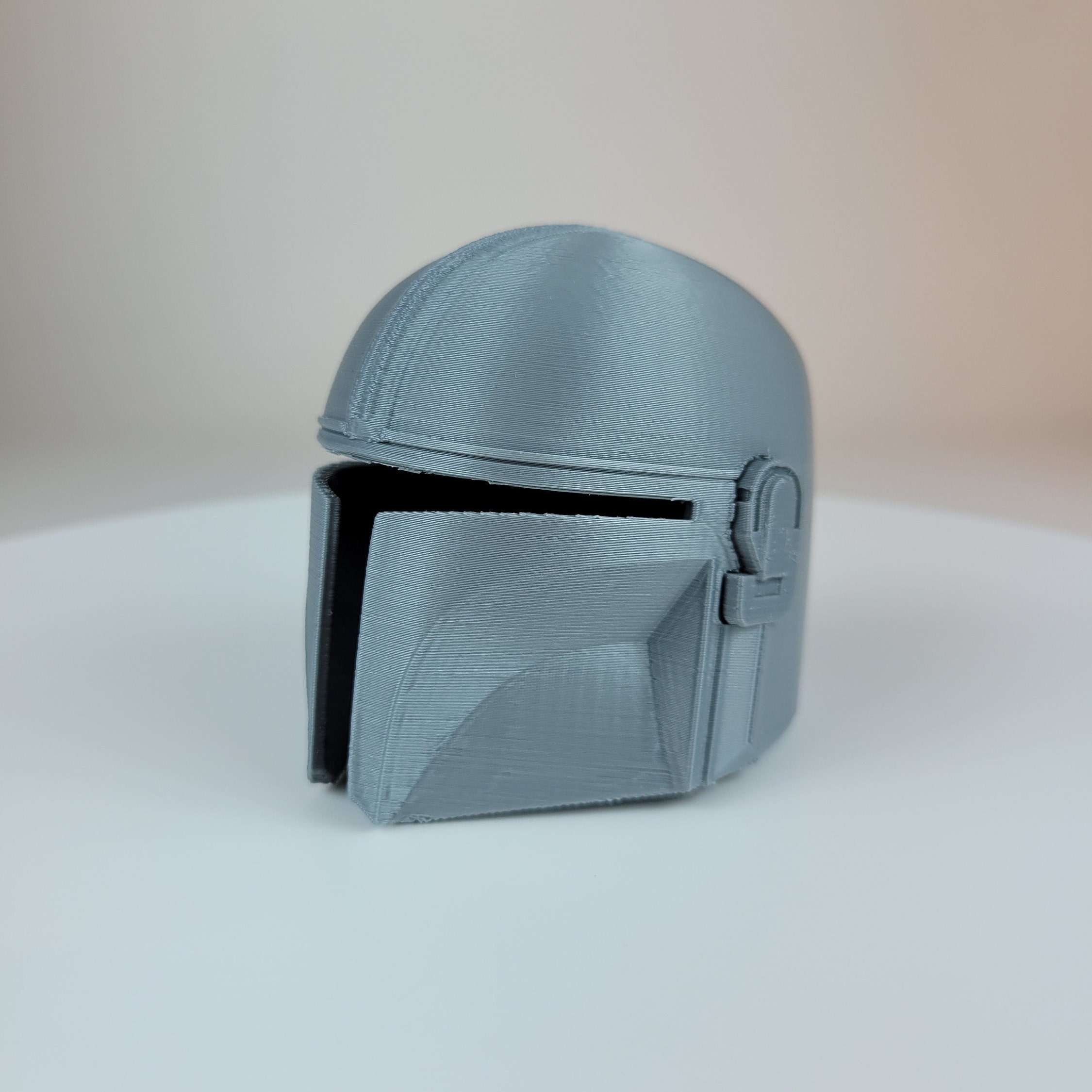 3D Printed 3 Mandalorian Helmet Star Wars Silver PLA | Etsy