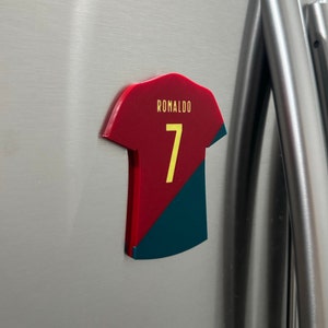 Cristiano Ronaldo #7 Jersey Magnet | Home Kit | World Cup Portugal Jersey | Fridge Magnet | 3D Printed Magnet Accessory