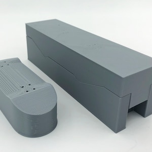 3D Printed DIY Fingerboard Mold 40mm Wide Silver PLA Plastic