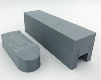3D Printed DIY Fingerboard Mold 40mm Wide Silver PLA Plastic