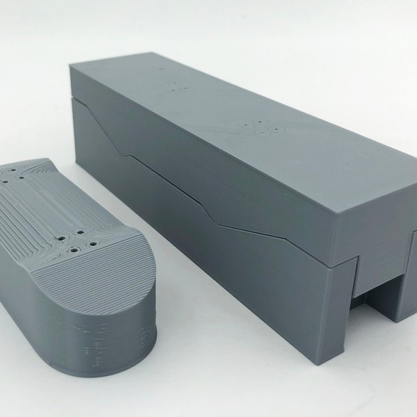 3D Printed DIY Fingerboard Mold 40mm Wide Silver PLA Plastic