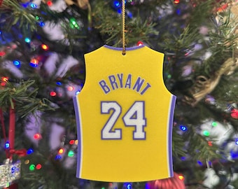 Adorno navideño con el número 24 inspirado en Kobe Bryant Laker / Adorno de baloncesto de la NBA para árbol / Adorno navideño de baloncesto de Kobe