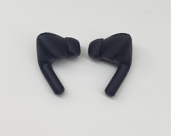 3D Printed Prop Earphones Headphones Black PLA Plastic