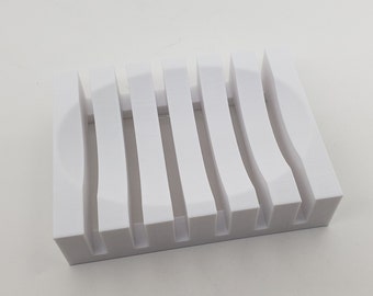 3D Printed Luxury Modern Draining Soap Dish White PLA Plastic