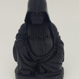 3D Printed 4&quot; Star Wars Inspired Darth Vader Buddha Figure Black PLA Plastic