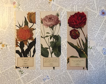 Drei bezaubernde, blumige Lesezeichen mit Blumenzitaten
