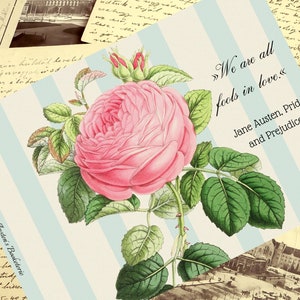 10 citazioni di Jane Austen cartoline Janeite Love Wedding San Valentino Anniversario Giorno di matrimonio