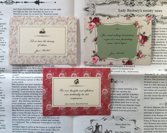 3 Jane Austen postcards with quotes