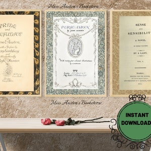 3 Printable Jane Austen Book Title Pages