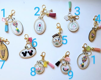 Mini embroidery keychains