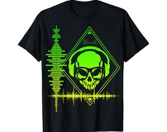 Music Festival Dance Party Skull N Headphones Rock Star DJ Electro Dance Festival Nerd Tops Gift Premium T-Shirt