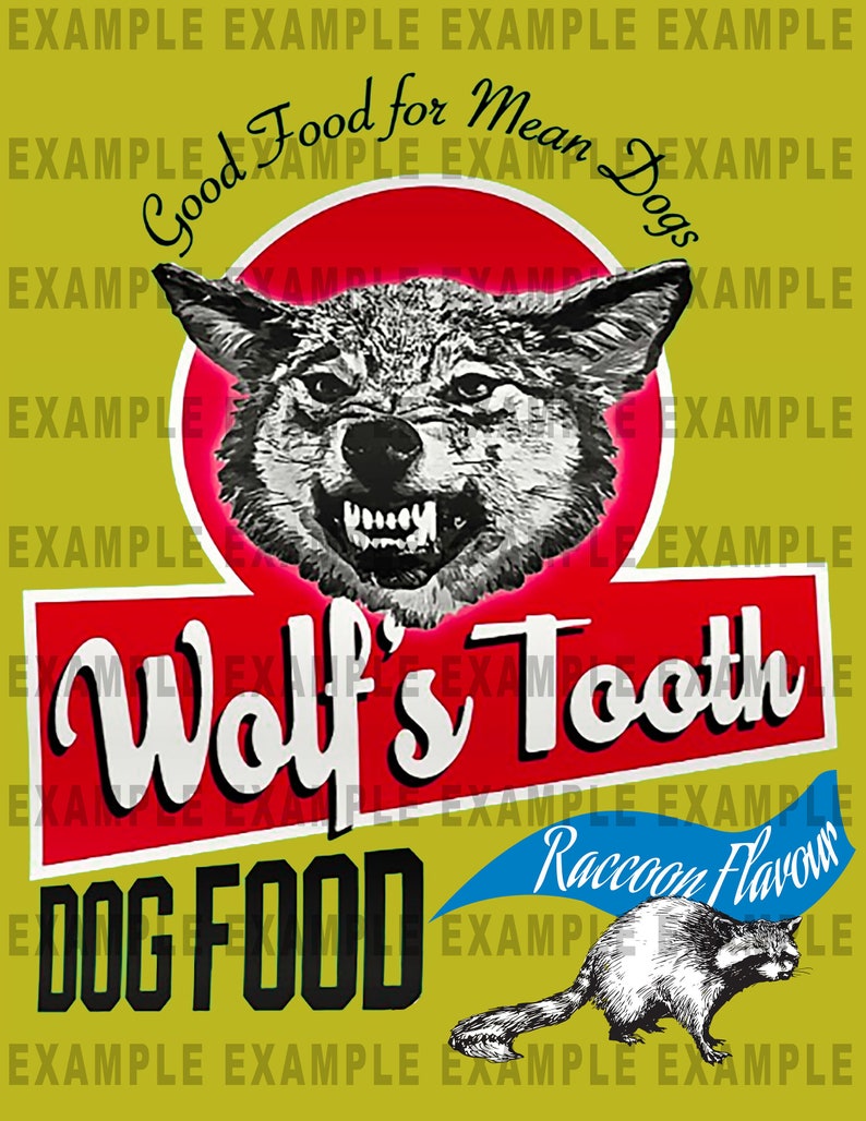 Wolfs Tooth Dog Food Raccoon Flavored Once Upon A Time Retro Vintage