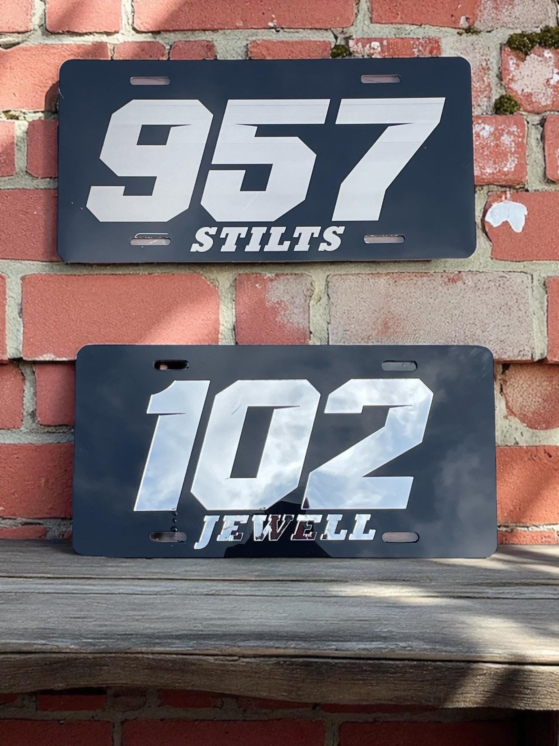 Custom Mirrored Acrylic Racing License Plate | Personalized Number Plate