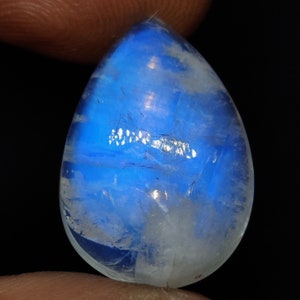 Natural Rainbow Moonstone Cabochon Gemstone For Jewelry Setting Outstanding Moonstone Cabochon Pear Shape Semi Precious Cabochon Loose