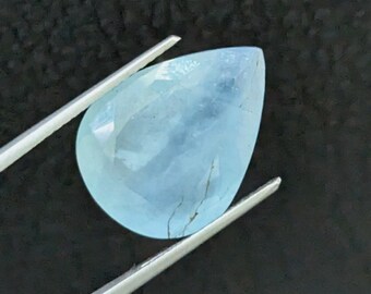 Aigue-marine naturelle en forme de poire, qualité AAA, 9,95 carats