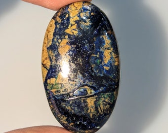 Natuurlijke ovale azuriet cabochon (53,10 kt, 38 x 22 x 6 mm)