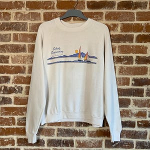 Vintage Made in USA Schulz Engineering Santa Barbara Robinson damessweater wit maat XL